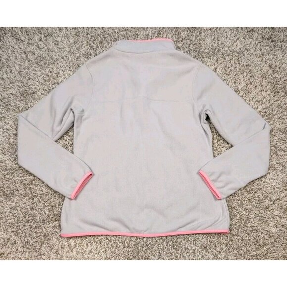 Patagonia Micro D Snap T Fleece Pullover Womens Small Grey Pink Lightweight - Picture 2 of 4